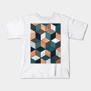 Copper, Marble and Concrete Cubes 2 with Blue Kids T-Shirt